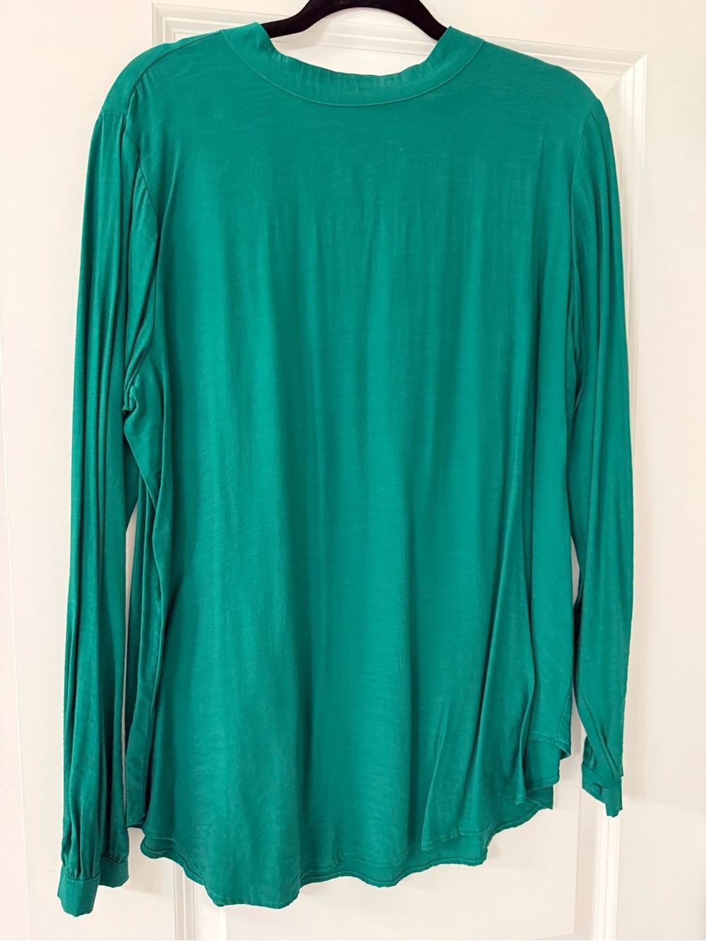 LOFT Long-Sleeve Crewneck Top in Teal
